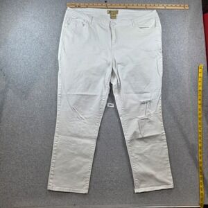 Democracy Girlfriend Jeans Womens 18 White Distressed Denim Straight Leg Pants